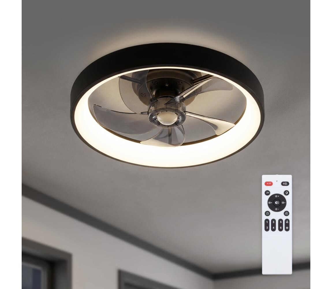 Brilagi - LED Stmívatelný stropní látor LED/34W/230V pr. 50 cm černá + DO WF-OSD-154-BLK