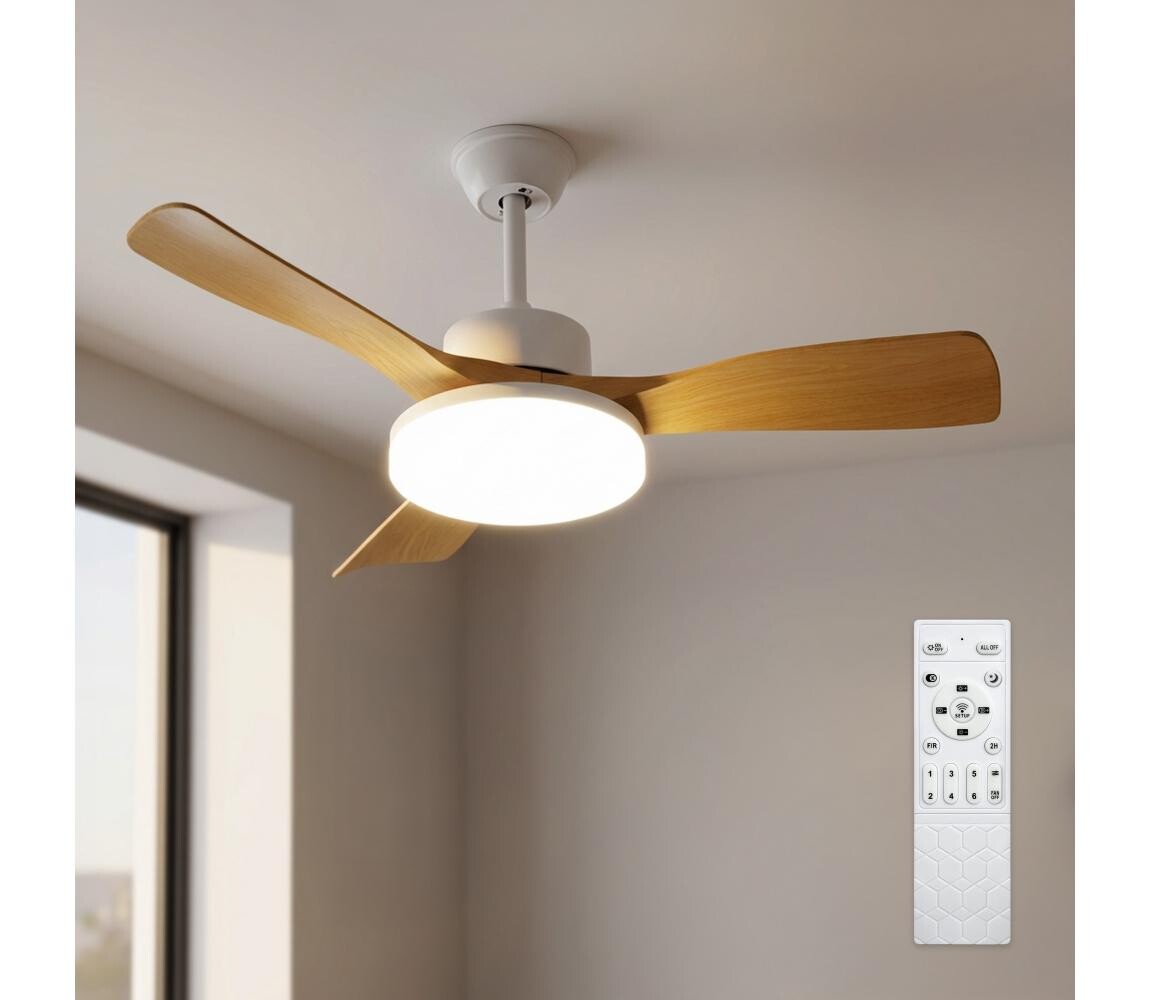 Brilagi - LED Stmívatelný stropní látor LED/34W/230V 106 cm bílá/hnědá + DO WF-OSD-187