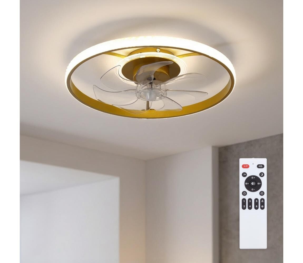 Brilagi - LED Stmívatelný stropní látor LED/66W/230V 55 cm bílá/zlatá + DO WF-OSD-176-GLD