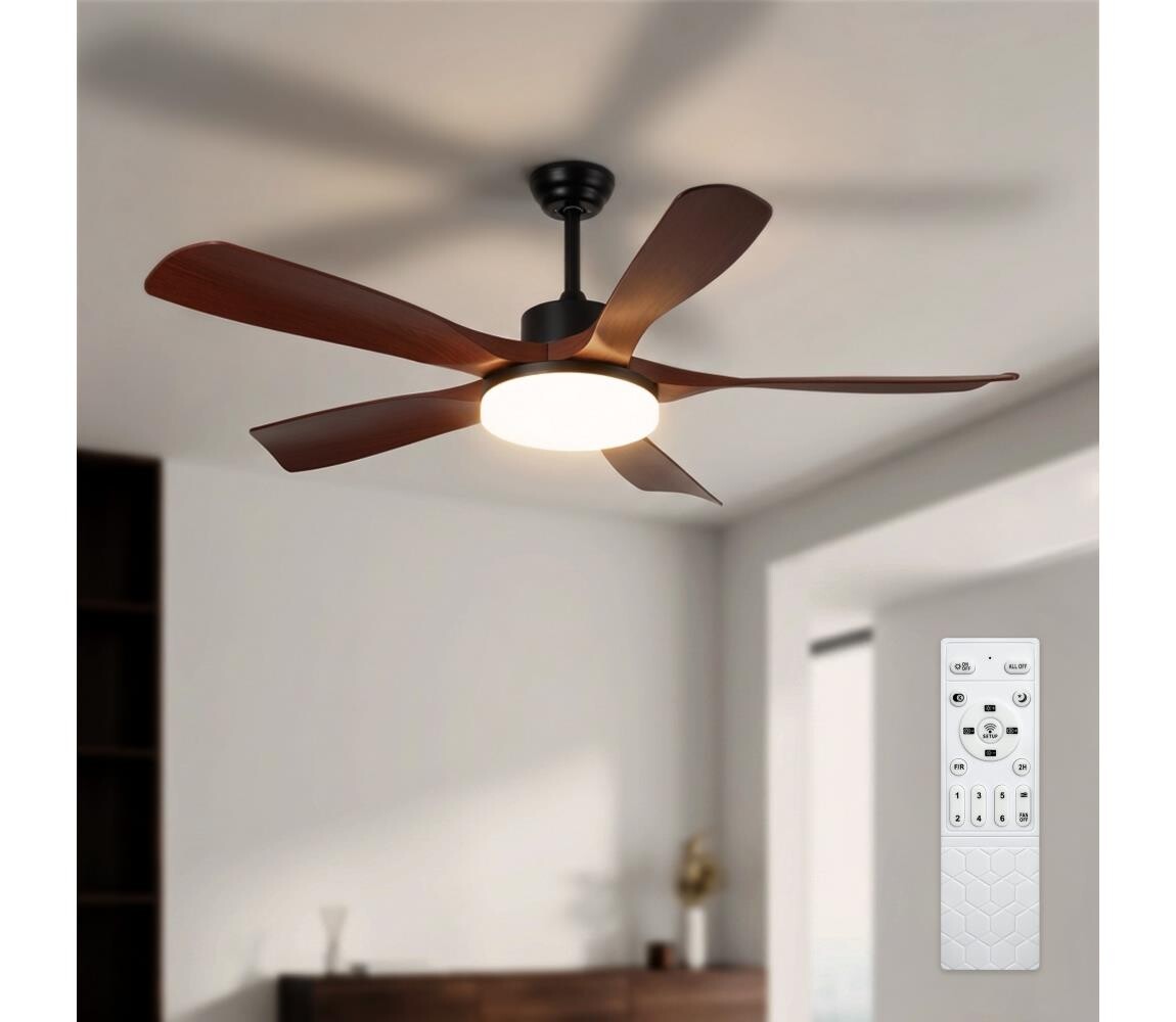 Brilagi - LED Stmívatelný stropní látor LED/34W/230V 132 cm černá/hnědá +DO WF-OSD-191