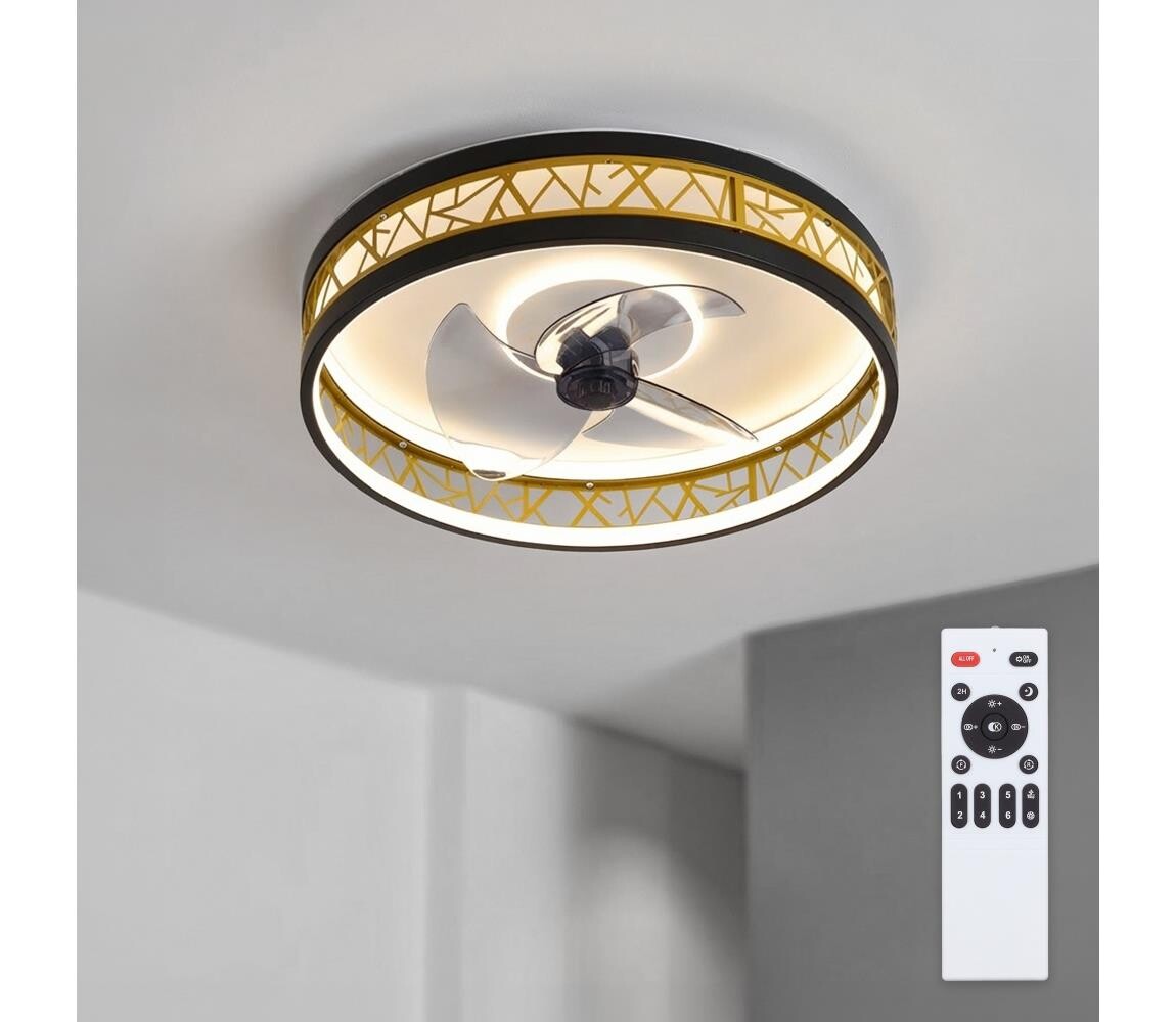 Brilagi - LED Stmívatelný stropní látor LED/34W/230V 50 cm černá/zlatá + DO WF-OSD-162