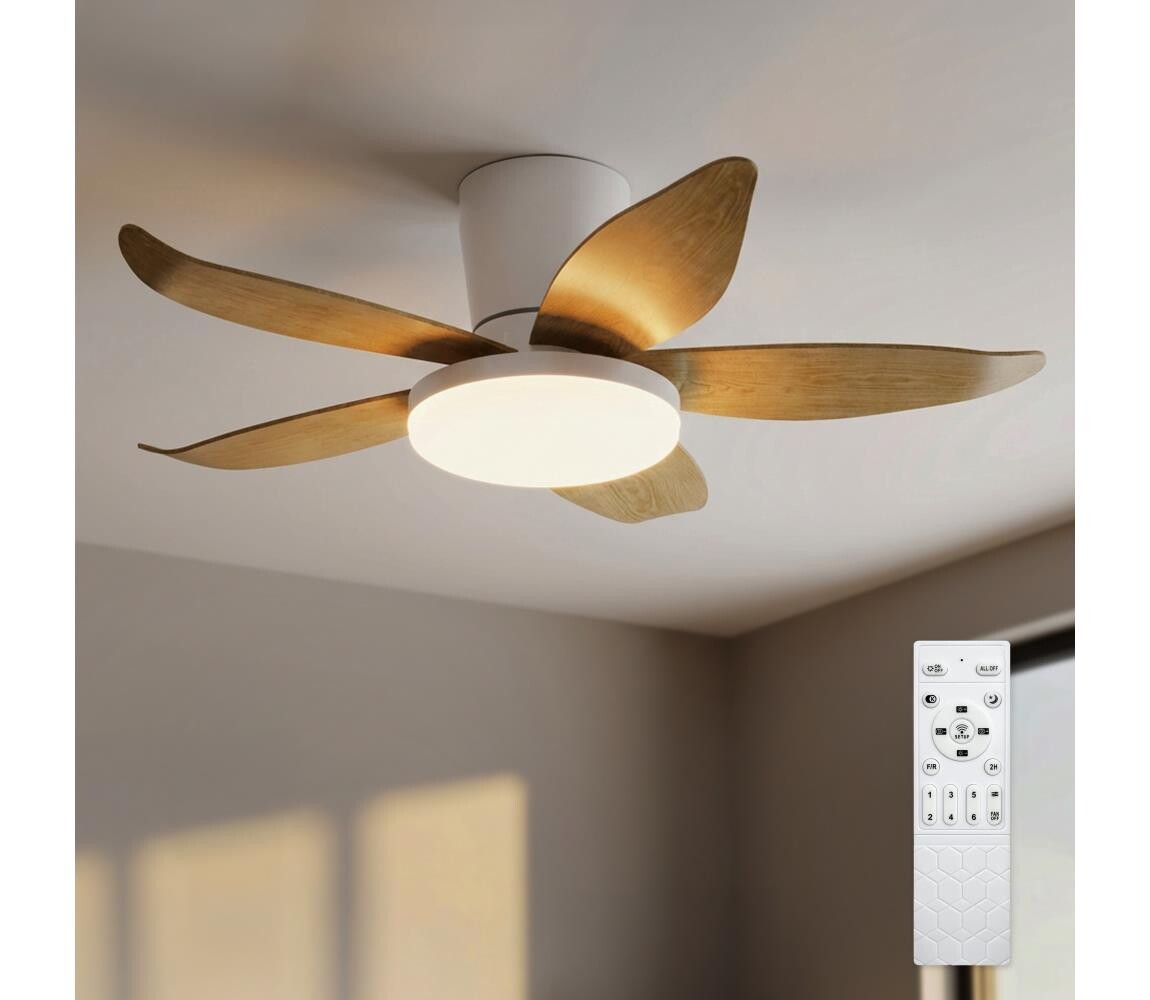 Brilagi - LED Stmívatelný stropní látor LED/32W/230V 95 cm bílá/hnědá + DO WF-OSD-184