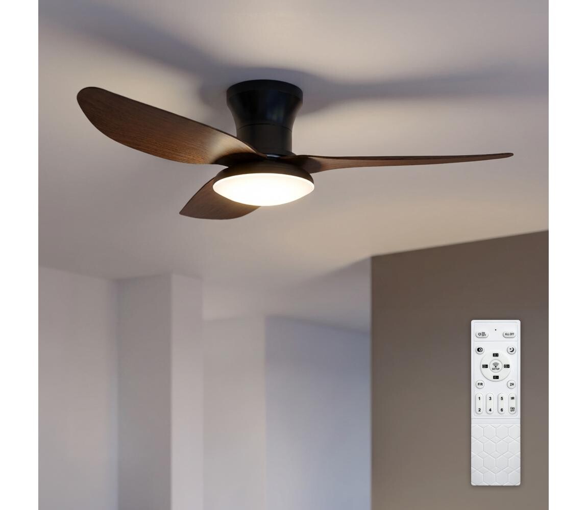 Brilagi - LED Stmívatelný stropní látor LED/38W/230V 100 cm černá/hnědá +DO WF-OSD-009-BDW