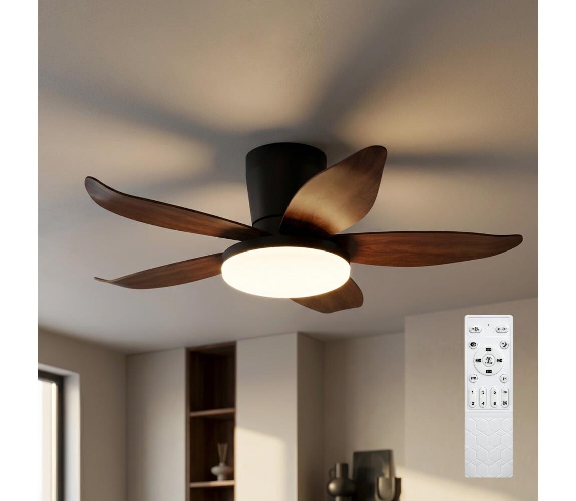 Brilagi - LED Stmívatelný stropní látor LED/32W/230V 95 cm černá/hnědá + DO WF-OSD-185