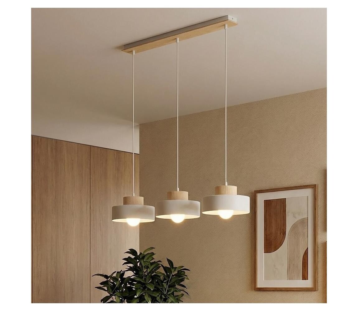 EMIBIG Lustr na lanku KIVI 3xE27/15W/230V bílá 1669/3