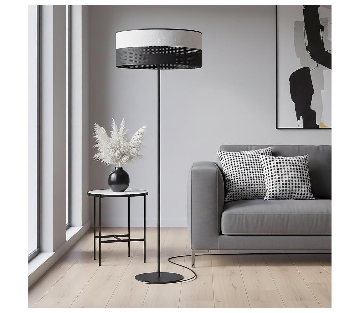 EMIBIG Stojací lampa KARBON 1xE27/15W/230V černá/šedá 1652/LP1