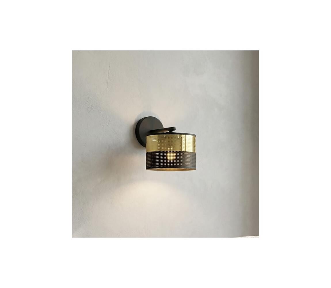 EMIBIG Nástěnná lampa LUX 1xE27/15W/230V černá/zlatá 1649/K1