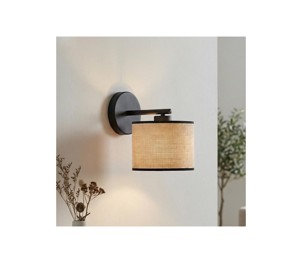 EMIBIG Nástěnná lampa ECO 1xE27/15W/230V béžová/ratan 1654/K1