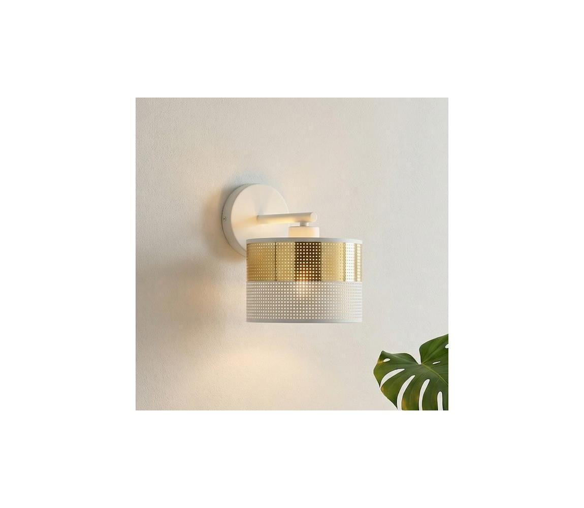 EMIBIG Nástěnná lampa LUX 1xE27/15W/230V bílá/zlatá 1650/K1