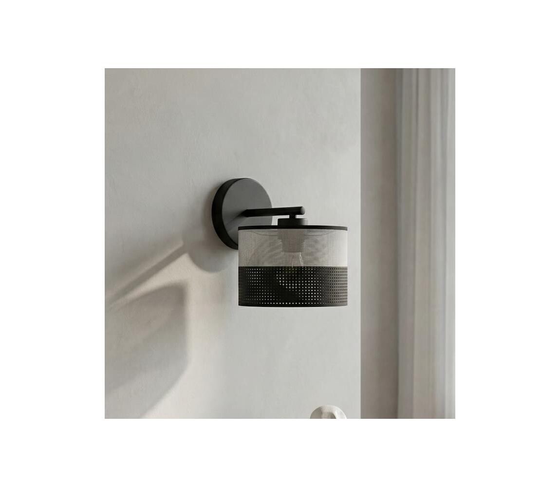 EMIBIG Nástěnná lampa KARBON 1xE27/15W/230V černá/šedá 1652/K1