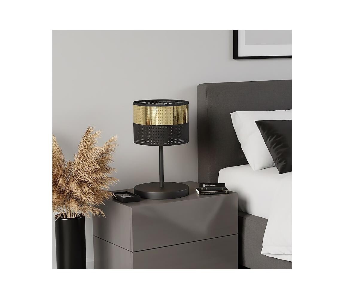 EMIBIG Stolní lampa LUX 1xE27/15W/230V černá/zlatá 1649/LN1