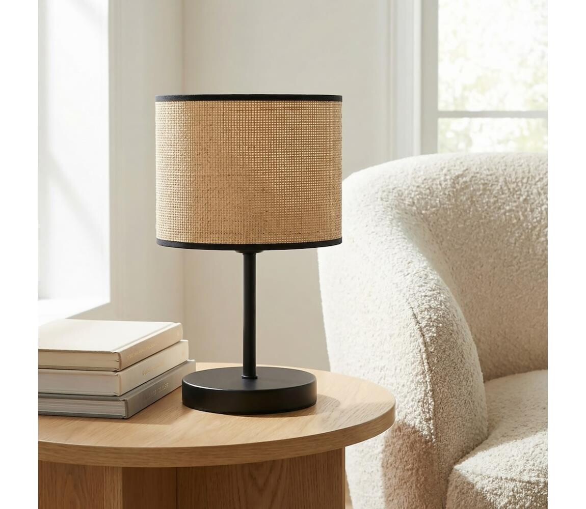 EMIBIG Stolní lampa ECO 1xE27/15W/230V béžová/ratan 1654/LN1