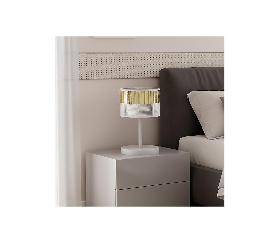 EMIBIG Stolní lampa LUX 1xE27/15W/230V bílá/zlatá 1650/LN1
