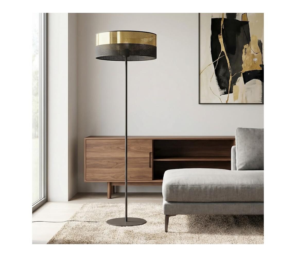 EMIBIG Stojací lampa LUX 1xE27/15W/230V černá/zlatá 1649/LP1
