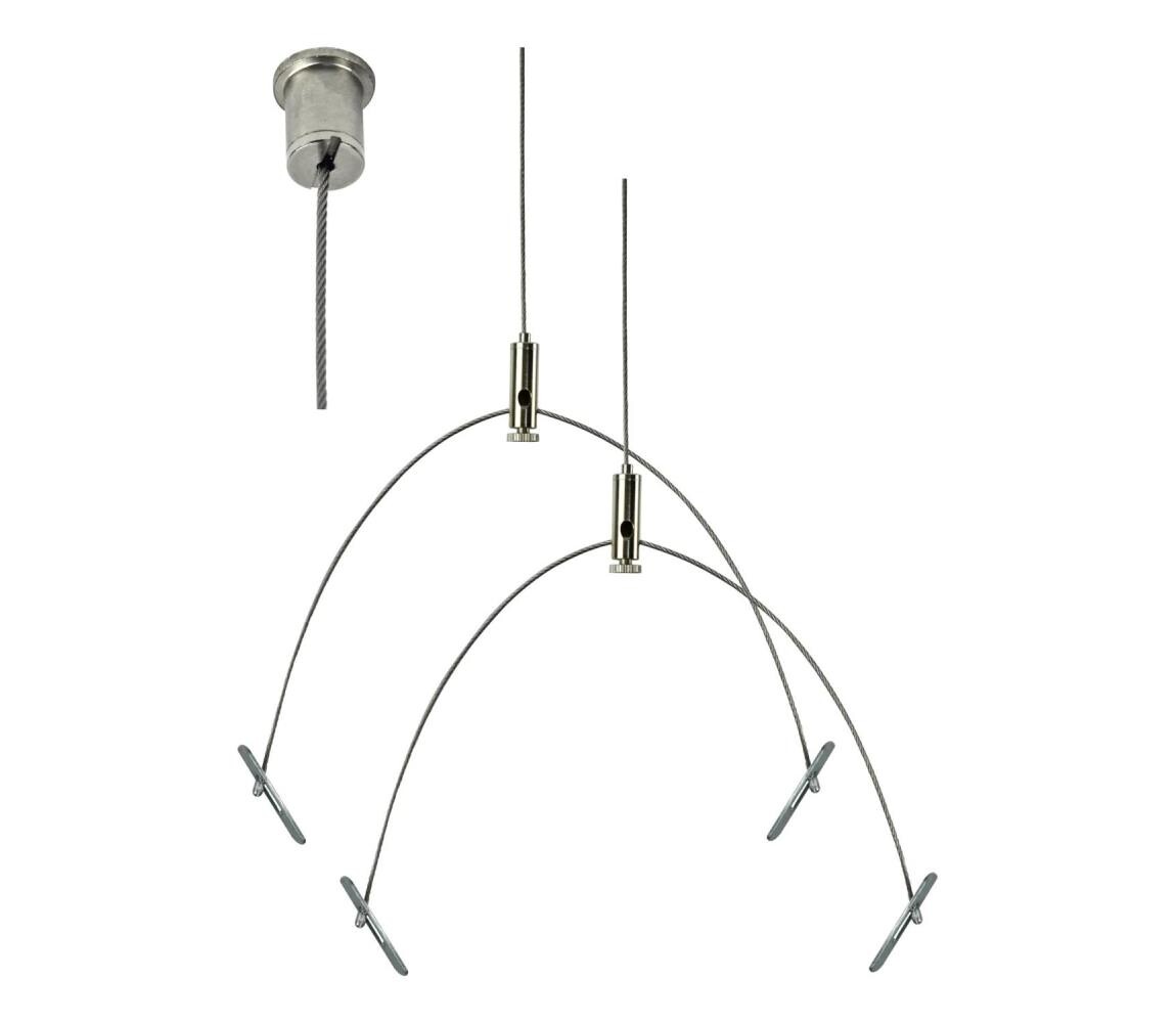 e2 elektro - Sada závěsných lanek 150 cm lesklý chrom 10478848