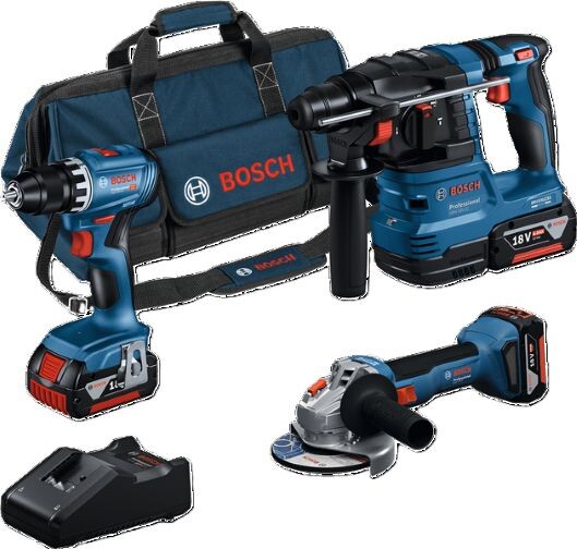 Sada 3 kusů aku nářadí Bosch šroubovák, bruska, vrtací kladivo 0615A5007L