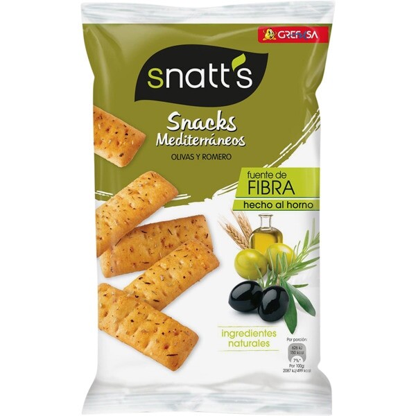 Snatt's BOCADITOS chlebíčky - olivy, rozmarýn 110 g DMT 01/2026