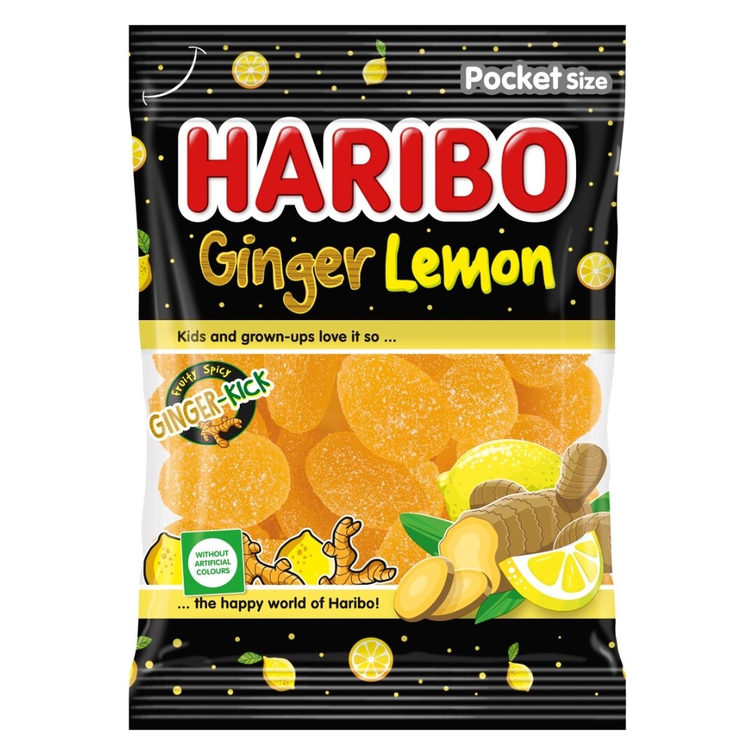 HARIBO Ginger Lemon - Želé s příchutí citronu  a zázvoru 80 g
