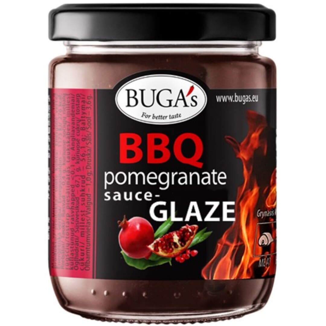 BUGA BUGA'S BBQ omáčka GLAZE s granátovým jablkem sklo 190 g