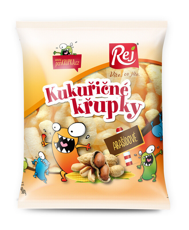 REJ Křupky kukuřičné arašídové 90 g DMT 05/2026