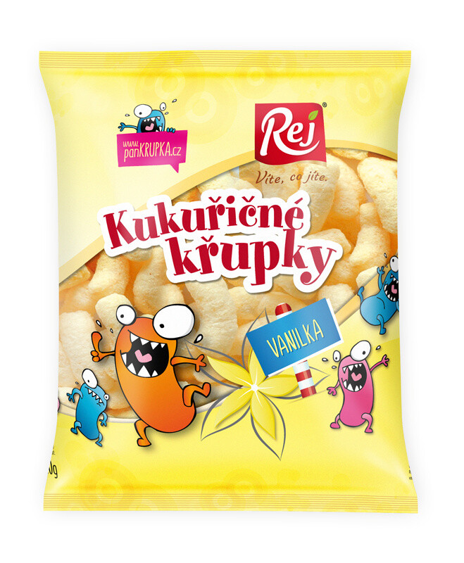 REJ Křupky kukuřičné s příchutí vanilky 90 g DMT 03/2026