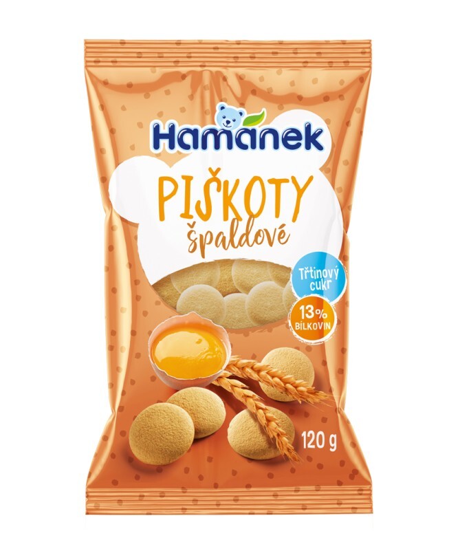 Hamánek Piškoty špaldové 120 g DMT 03/2026