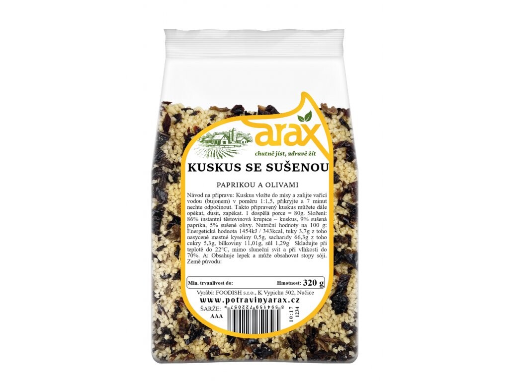 ARAX Kuskus s paprikou a olivami 320 g DMT 04/2026