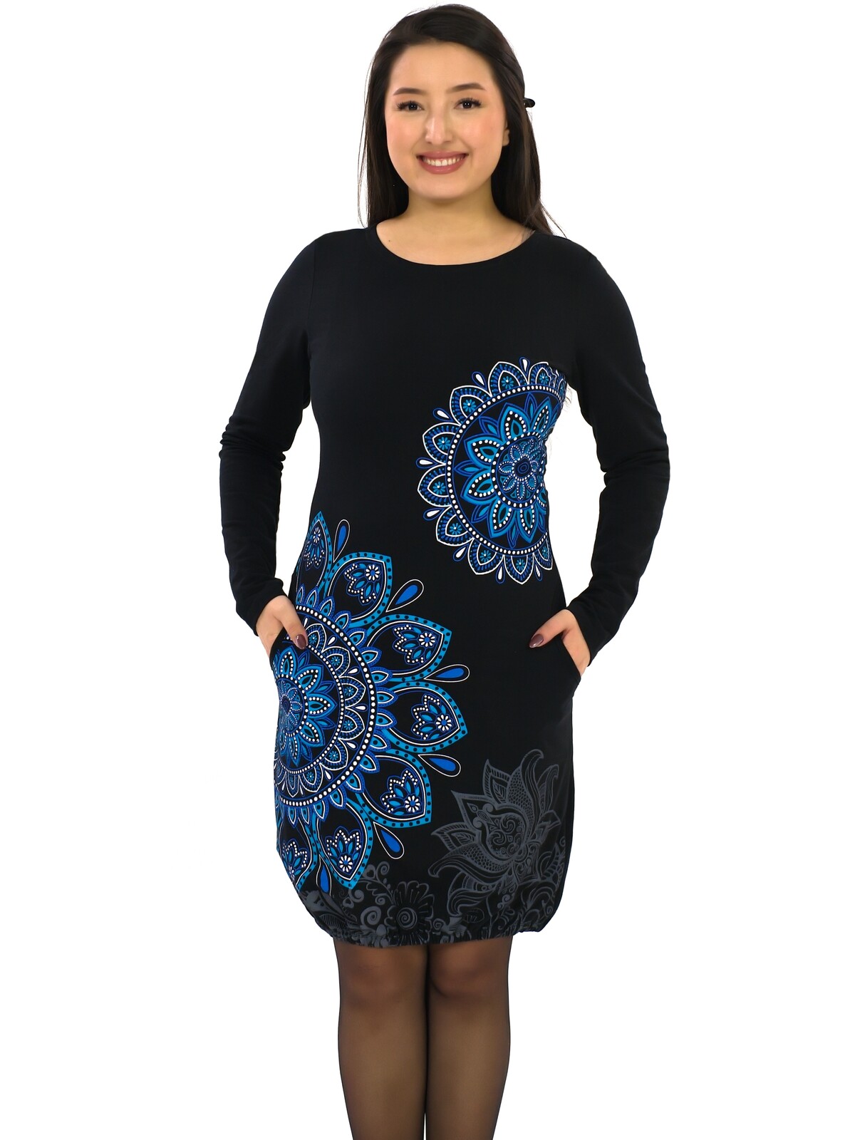 Himalife Balonová šatomikina  Tita - černá s tyrkysovou a modrou Velikost: S