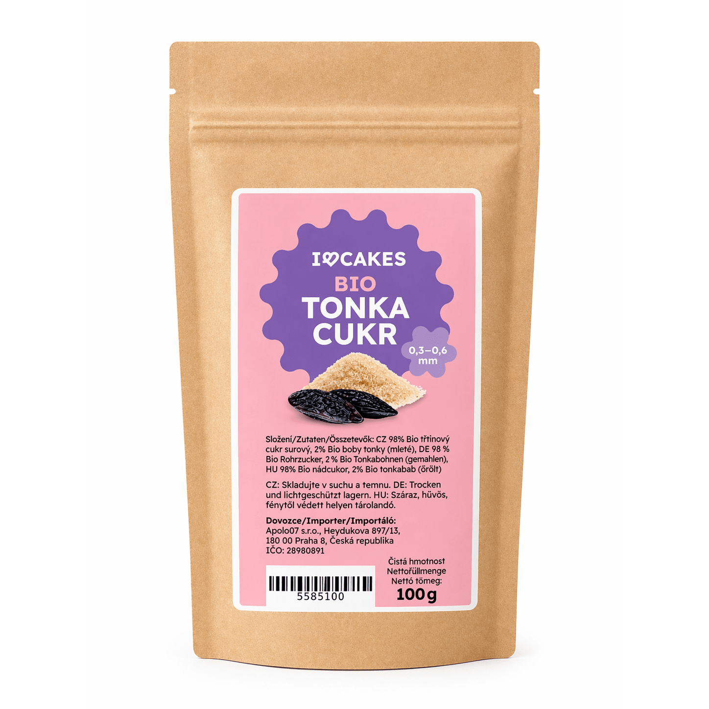 Bio tonka cukr, 0,3-0,6 mm, 100g - I LOVE CAKES