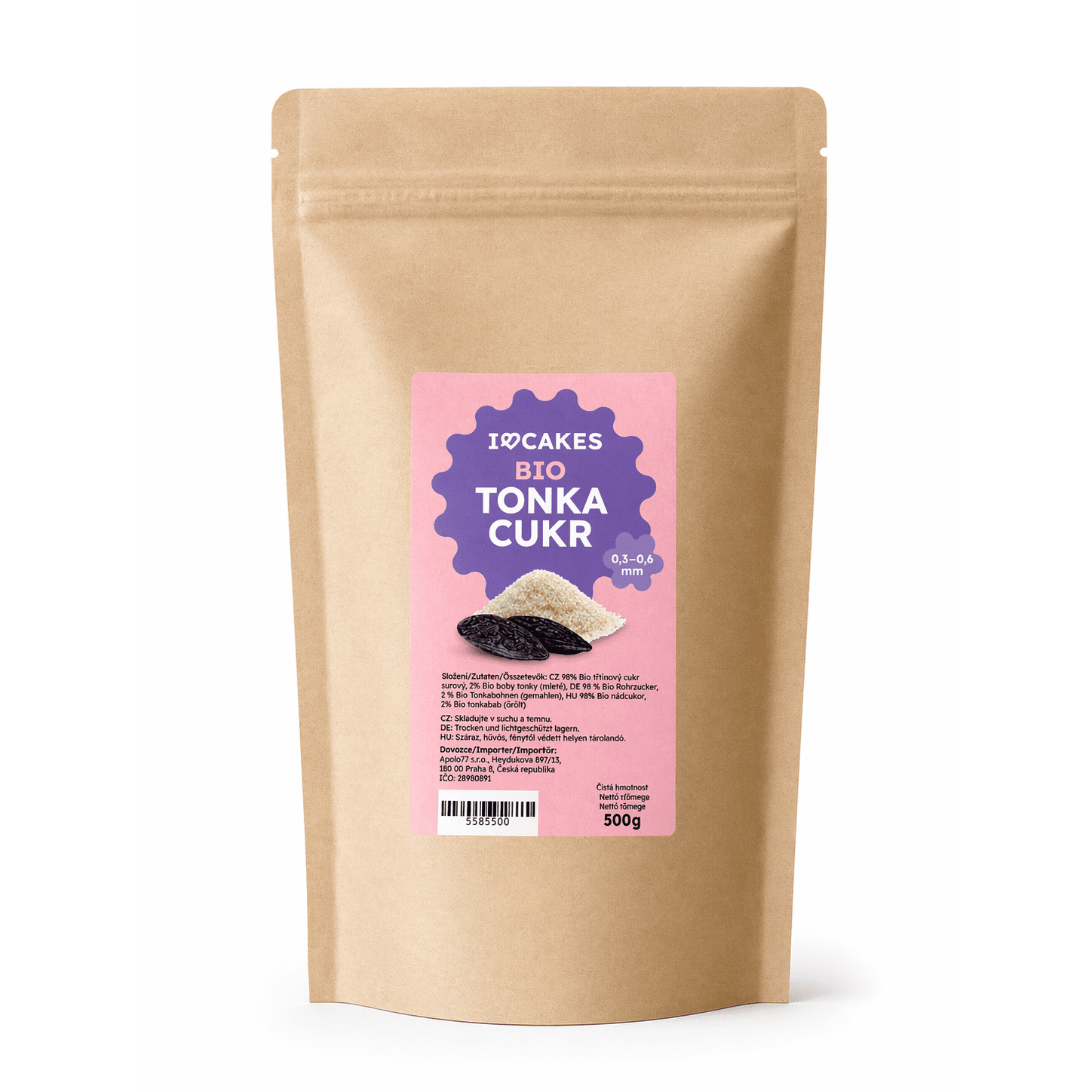 Bio tonka cukr, 0,3-0,6 mm, 500g - I LOVE CAKES