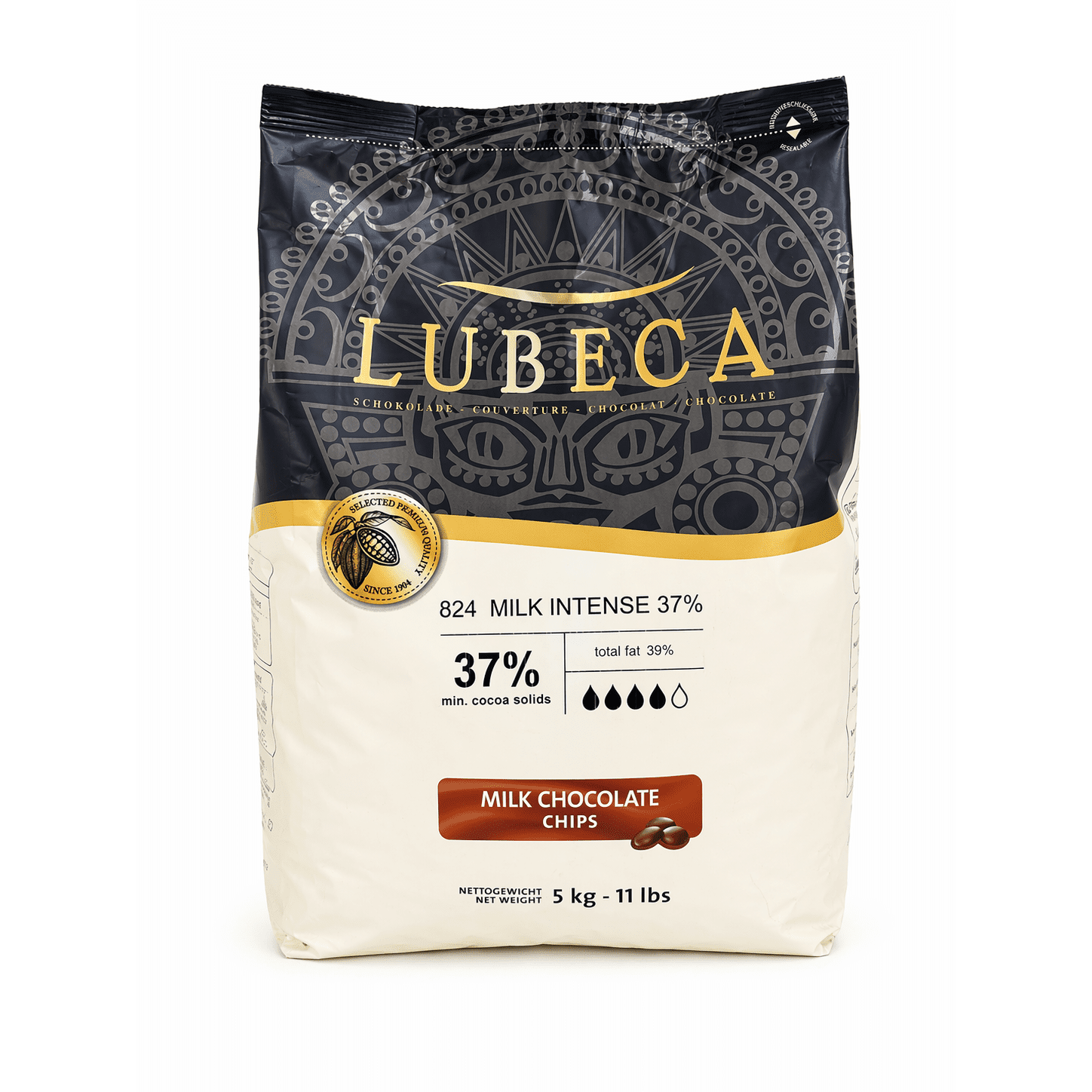Mléčná čokoláda Lubeca Vollmilch Pobřeží slonoviny 35% 5kg - Lubeca