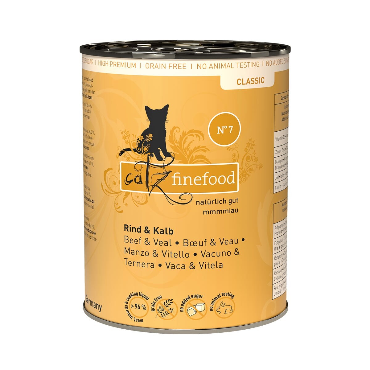 catz finefood Classic N° 7 – hovězí a telecí 6 × 400 g