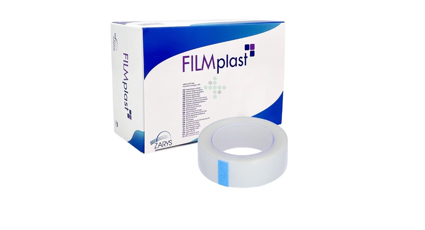 Zarys FILMplast - adhezivní PE páska, transparentní, 2,5cmx5m, balení 12 ks, hypoalergenní, nesterilní