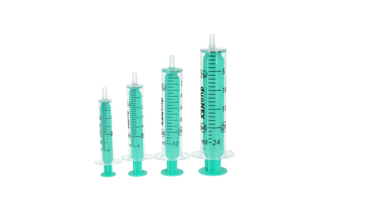 Zarys duoNEX - jednorázová stříkačka, 2dílná, luer, zelený píst, balení 100ks, sterilní Objem: 10 ml