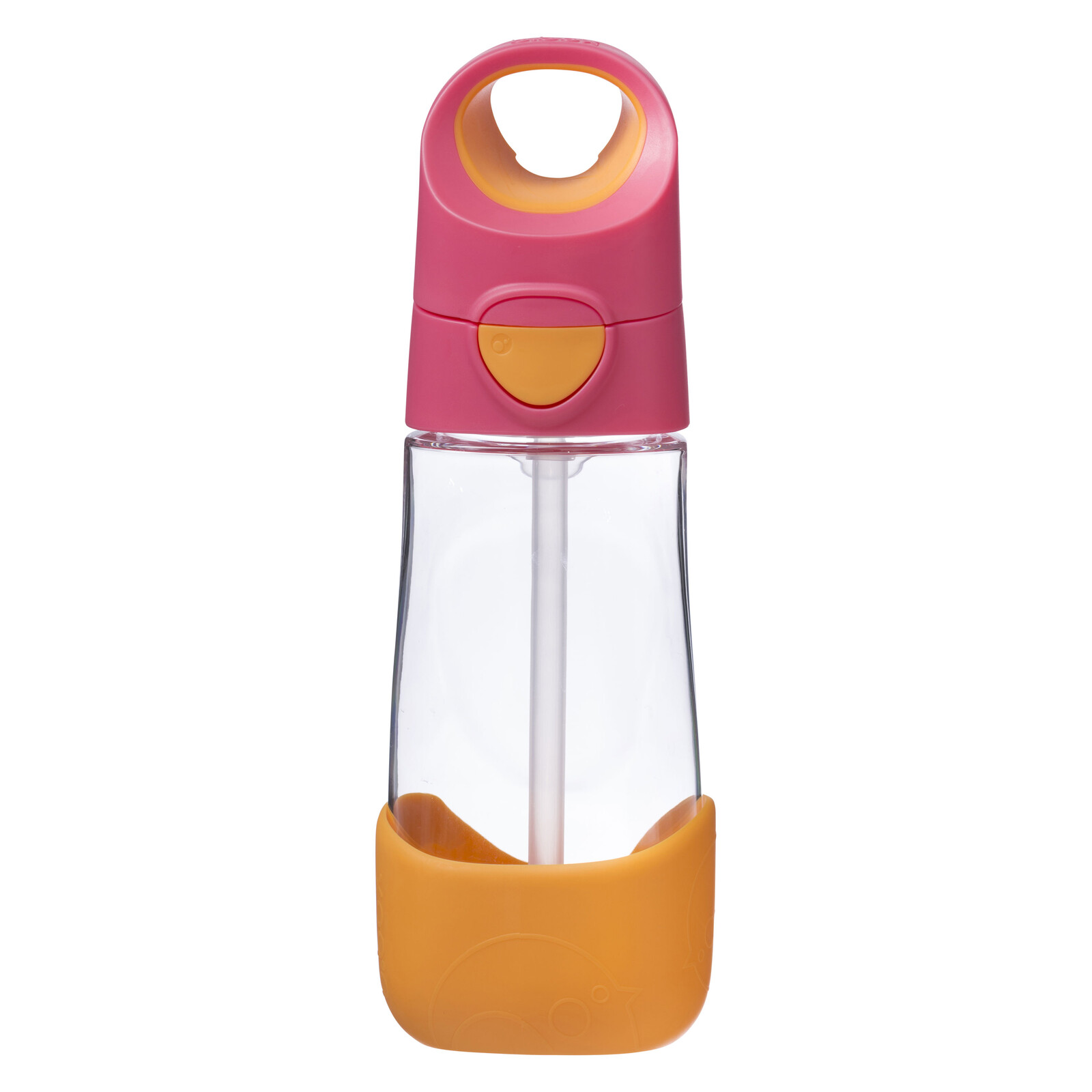 B.box láhev na pití s brčkem 450ml - růžovo/oranžová