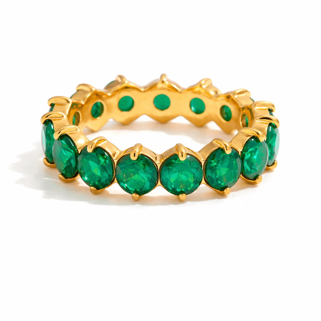 ELENYS Radiant Emerald – pozlacený prsten 18K žluté zlato Velikost: 7 (EU: 54-56)