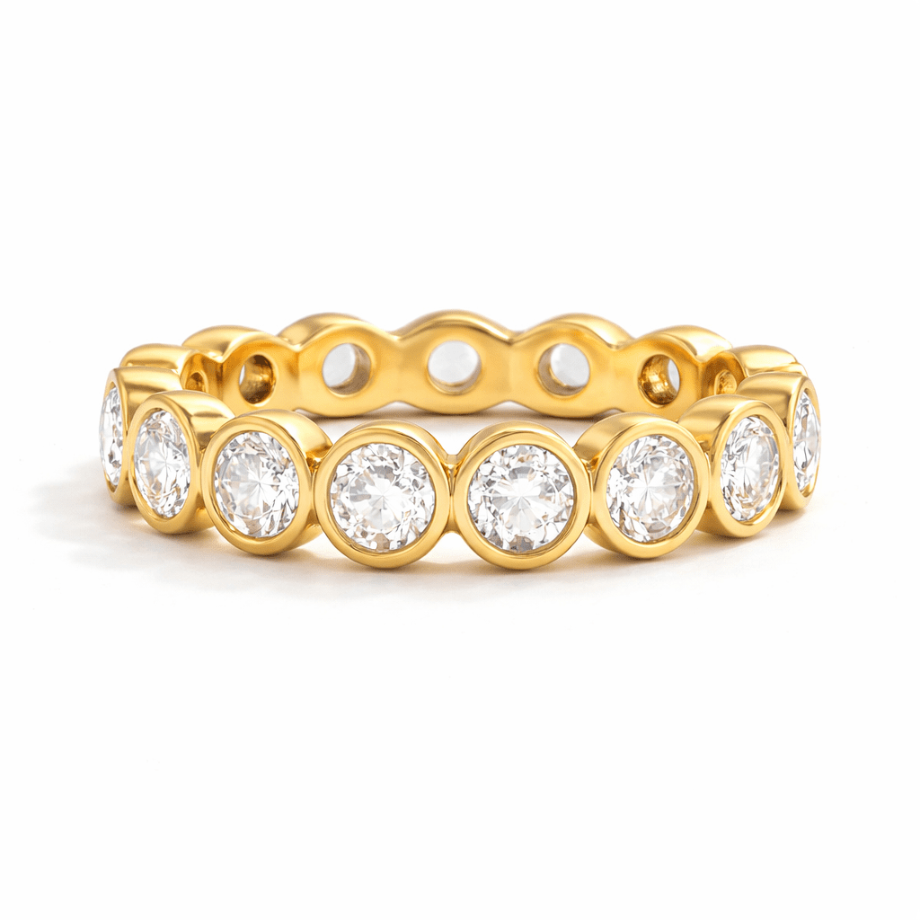 ELENYS Crystal Pure – pozlacený prsten 18K žluté zlato Velikost: 7 (EU: 54-56)
