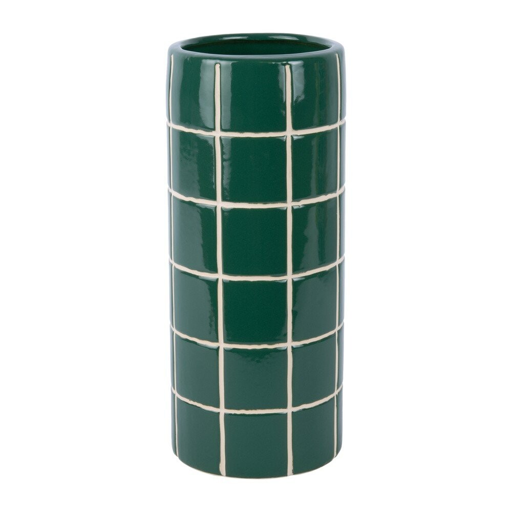 Tmavě zelená keramická váza (výška 30 cm) Retro Tiles – PT LIVING
