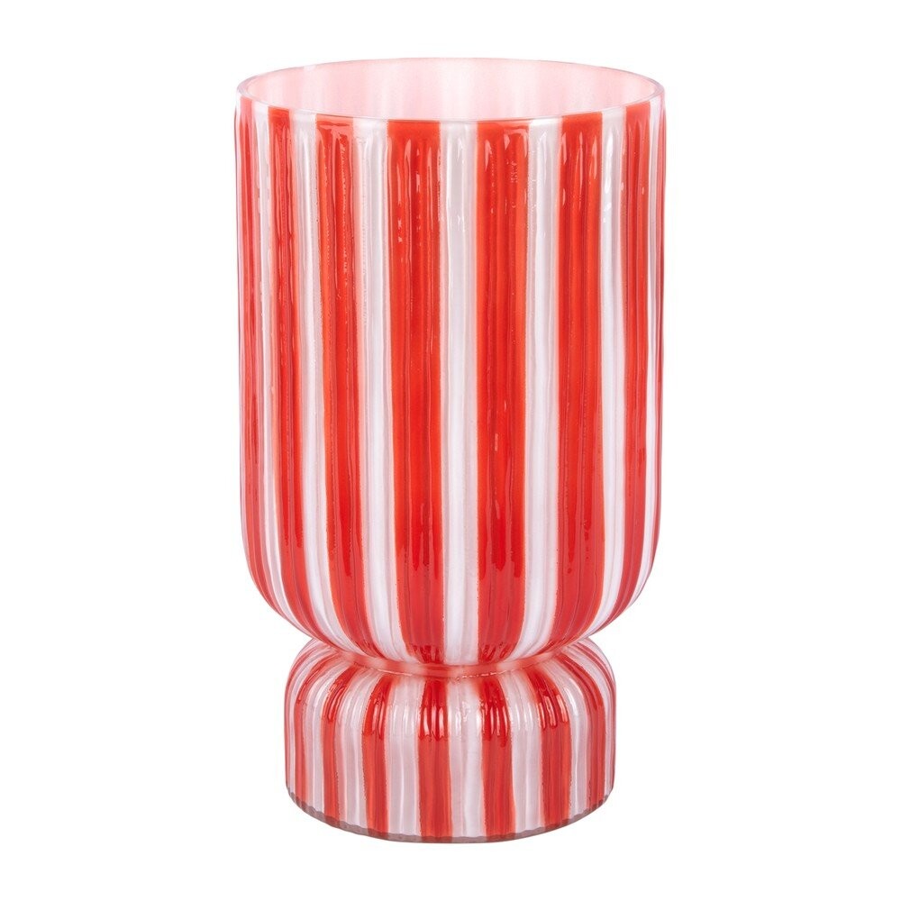 Červená skleněná váza (výška 26 cm) Rayado Retro – PT LIVING