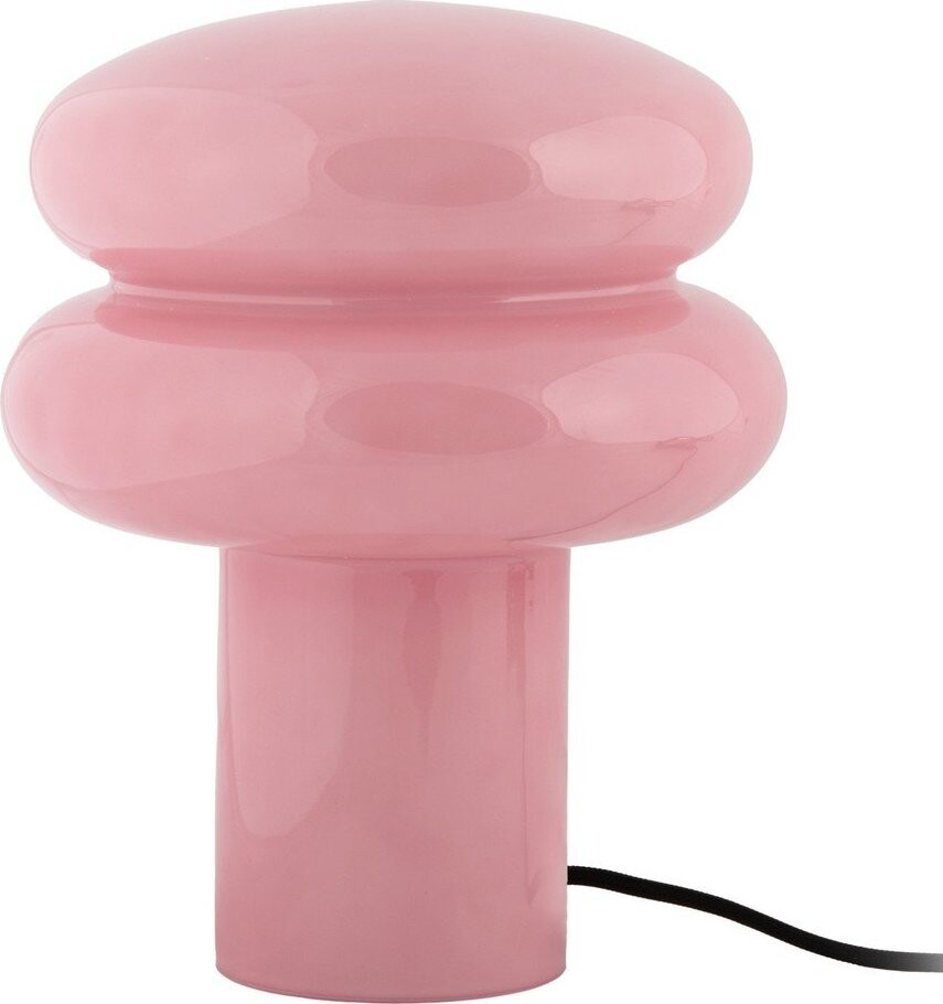 Růžová skleněná stolní lampa (výška 24 cm) Incesante – Leitmotiv