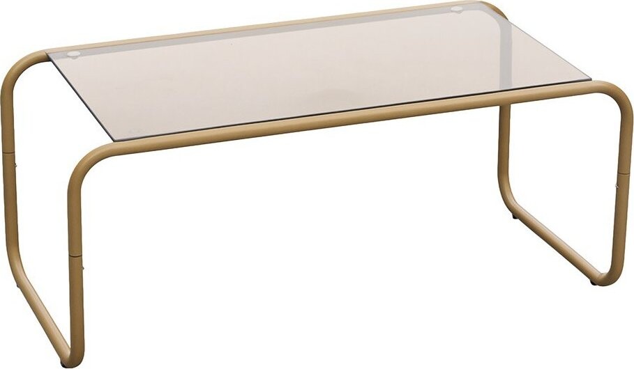 Hnědý konferenční stolek se skleněnou deskou 40x80 cm Ventana – Leitmotiv