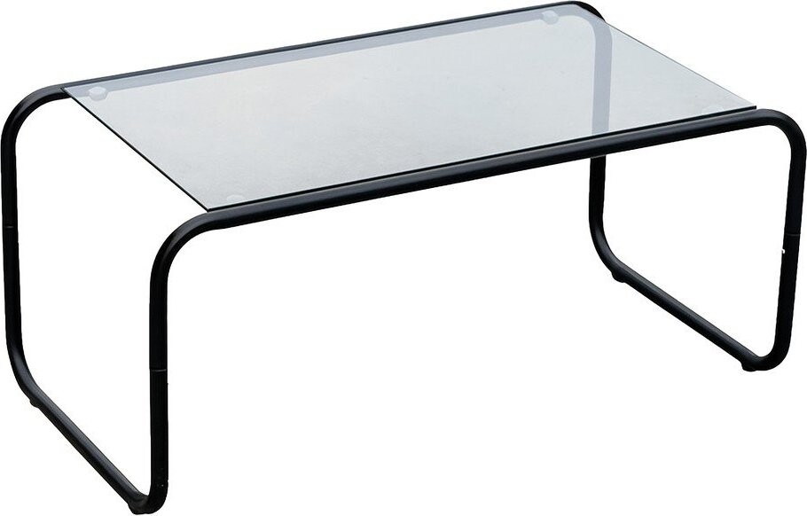 Černý konferenční stolek se skleněnou deskou 40x80 cm Ventana – Leitmotiv