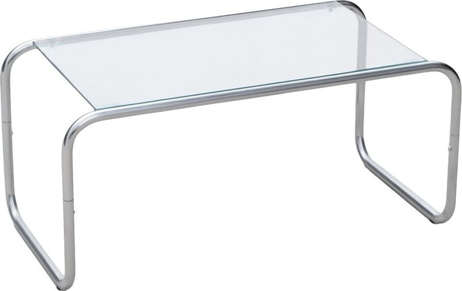 Konferenční stolek se skleněnou deskou ve stříbrné barvě 40x80 cm Ventana – Leitmotiv
