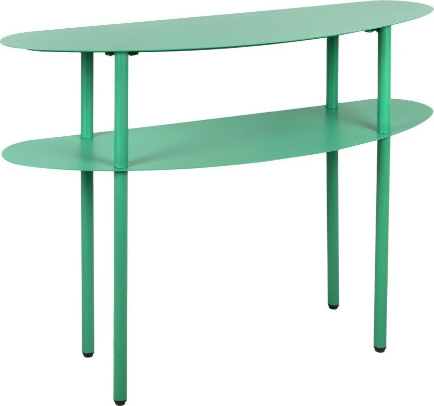 Zelený kovový konzolový stolek 28x90 cm Cool Retro – Leitmotiv