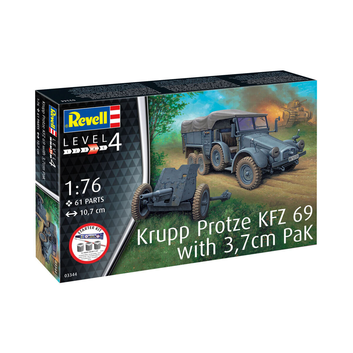 Revell Starter Kit Military 73344 - Krupp Protze KFZ 69 with 3,7cm Pak (1:76)