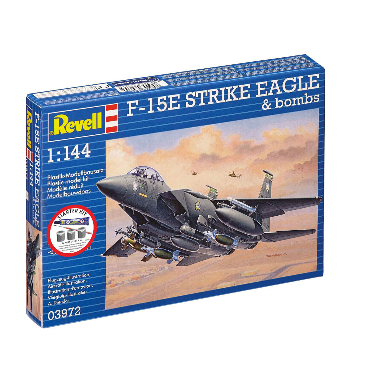 Revell Starter Kit Letadlo 73972 - F-15E Strike Eagle & bombs (1:144)