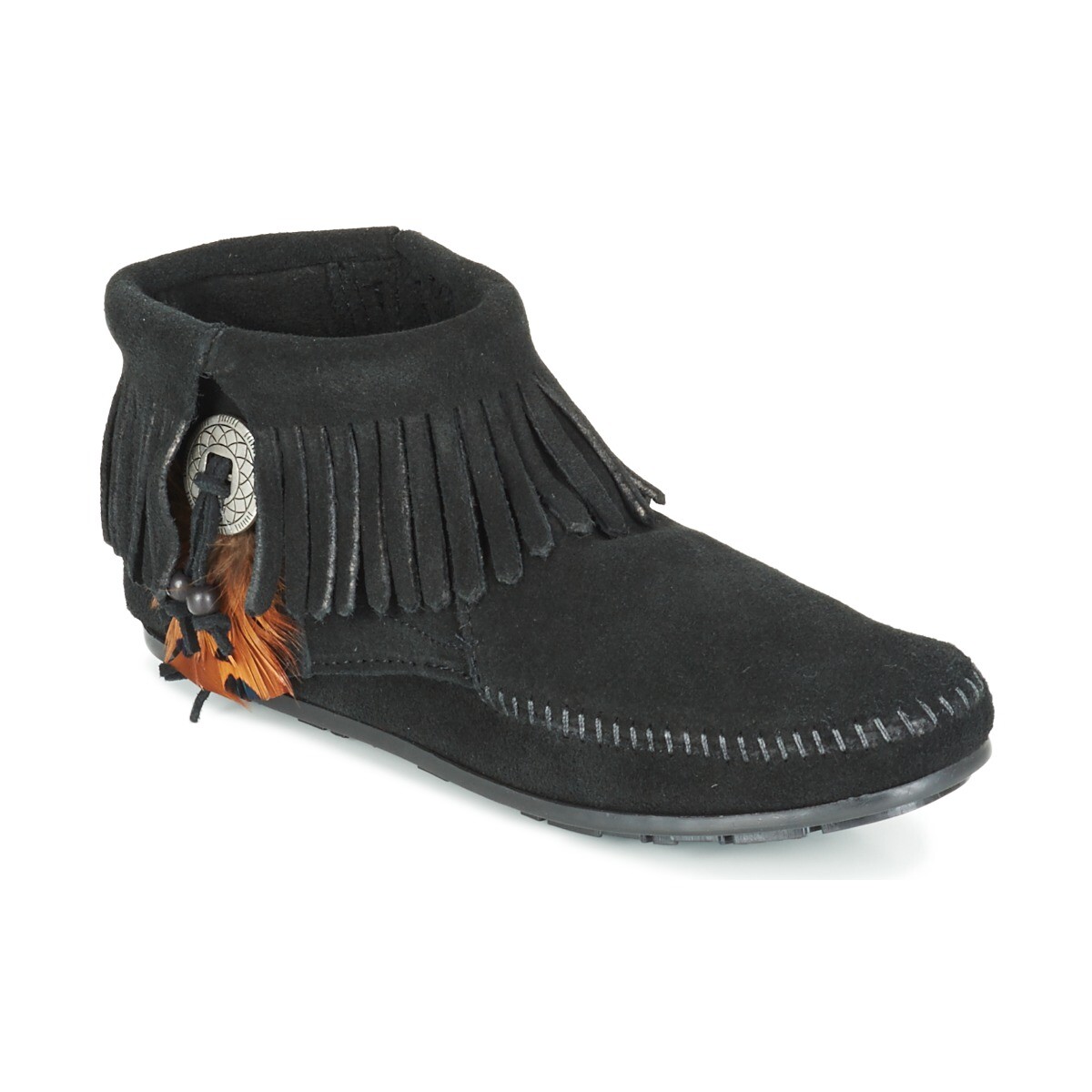 Minnetonka  CONCHO FEATHER SIDE ZIP BOOT  Černá