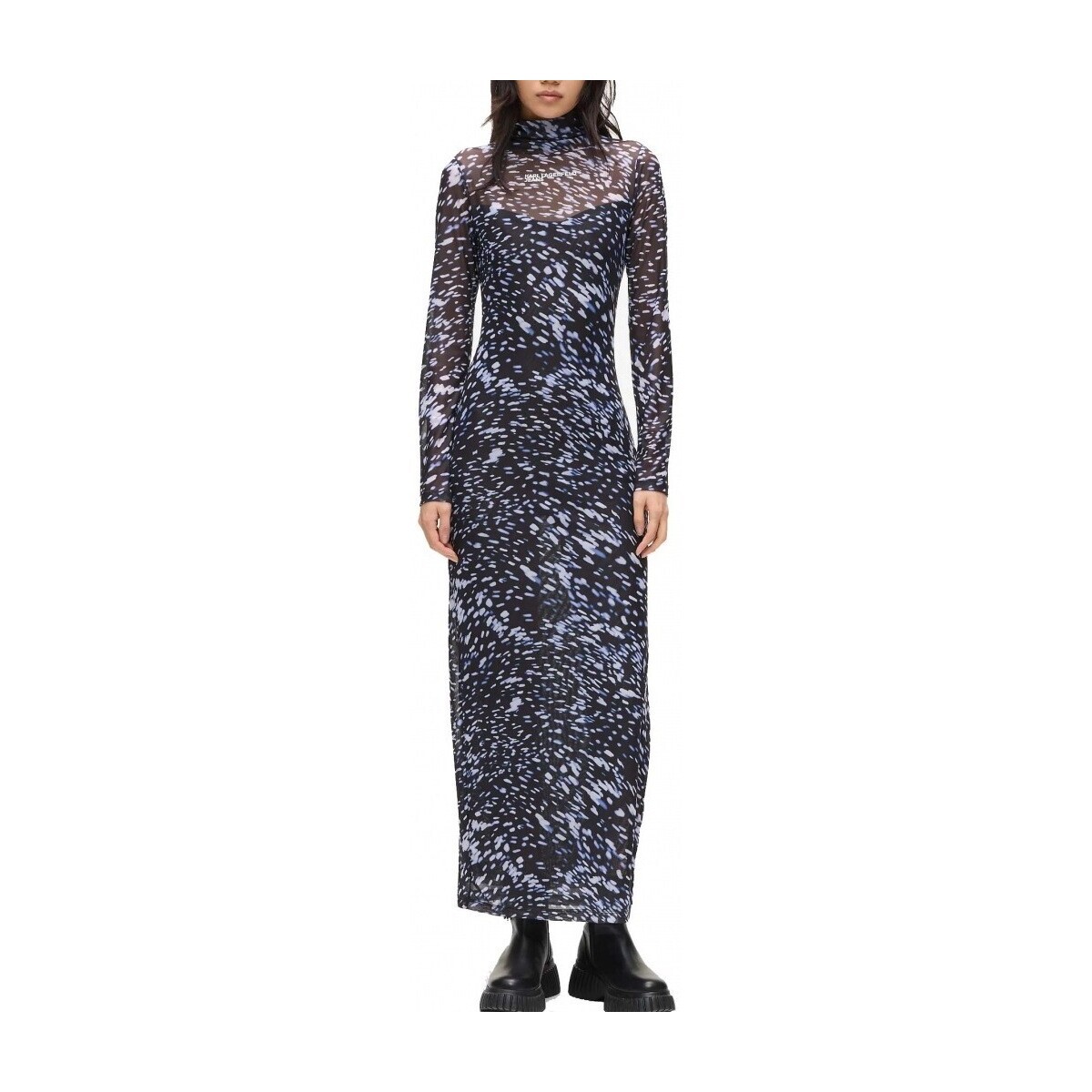 Karl Lagerfeld  Vestidos Mujer Modèle Klj Ls Mesh Lights Aop Dre  Fialová