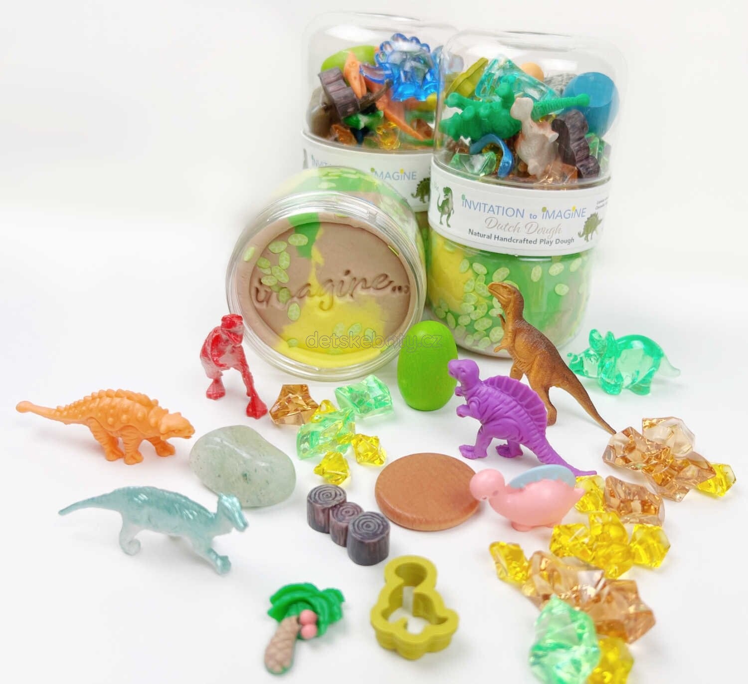 Smyslová dóza s modelínou- dinosauři