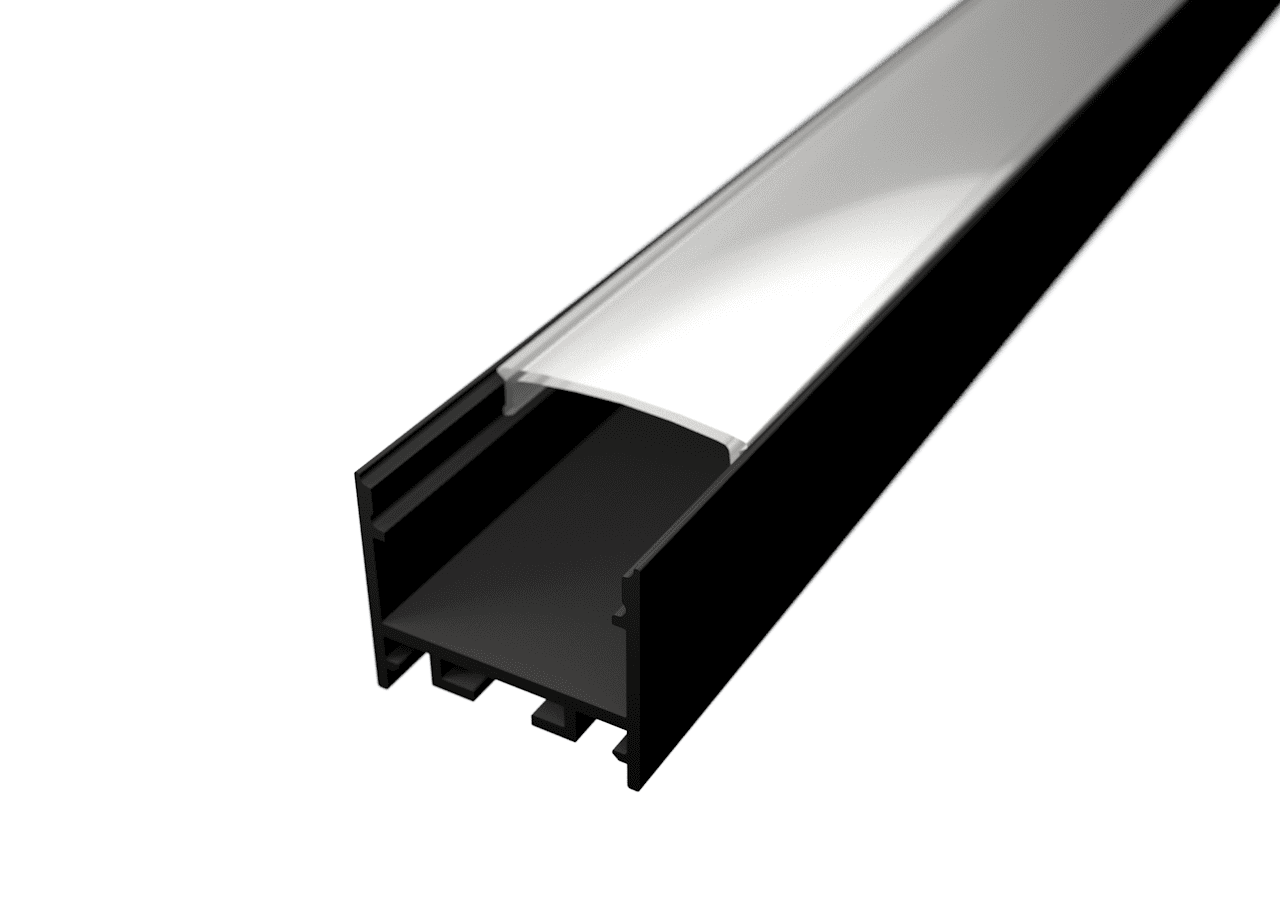 LED Solution Nástěnný profil pro LED pásky a pro konstrukci svítidel N21 černý Vyberte variantu a délku: Profil bez difuzoru 2m LP112B